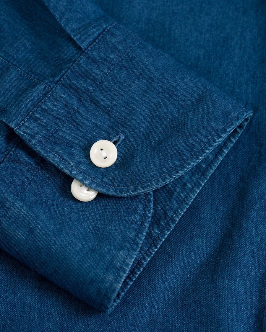 Herren | Hemden | Eton | Slim Fit Twill Extreme Cutaway Shirt Dark Blue