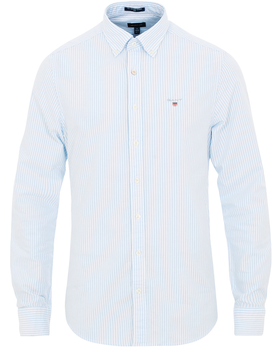 Herren | Hemden | GANT | Slim Fit Oxford Banker Stripe Shirt Capri Blue