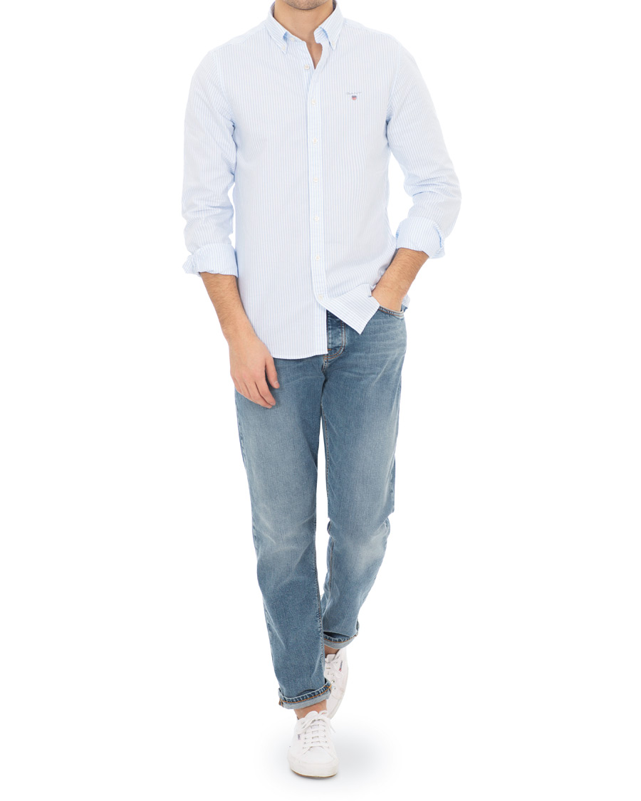 Herren | Hemden | GANT | Slim Fit Oxford Banker Stripe Shirt Capri Blue
