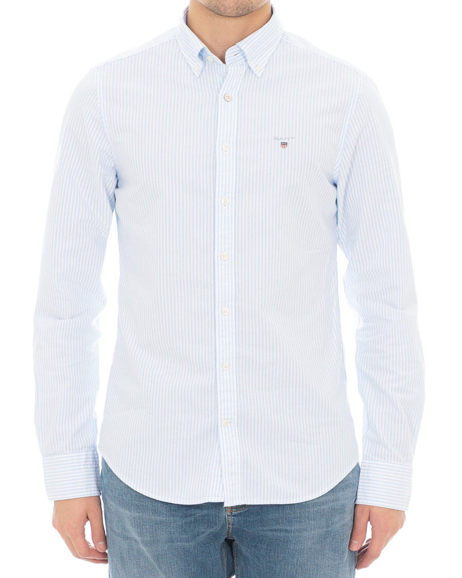 Herren | Hemden | GANT | Slim Fit Oxford Banker Stripe Shirt Capri Blue