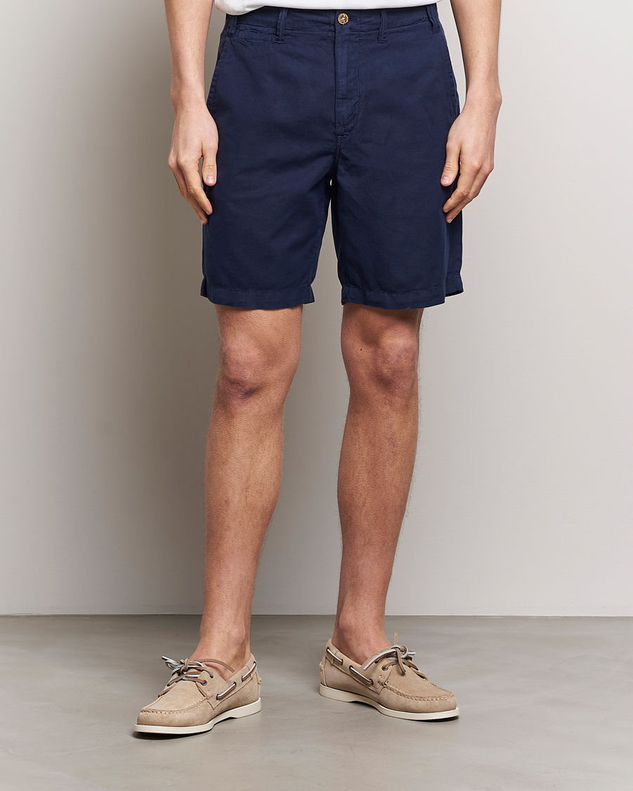 Herren | Leinenshorts | Polo Ralph Lauren | Cotton/Linen Shorts Newport Navy