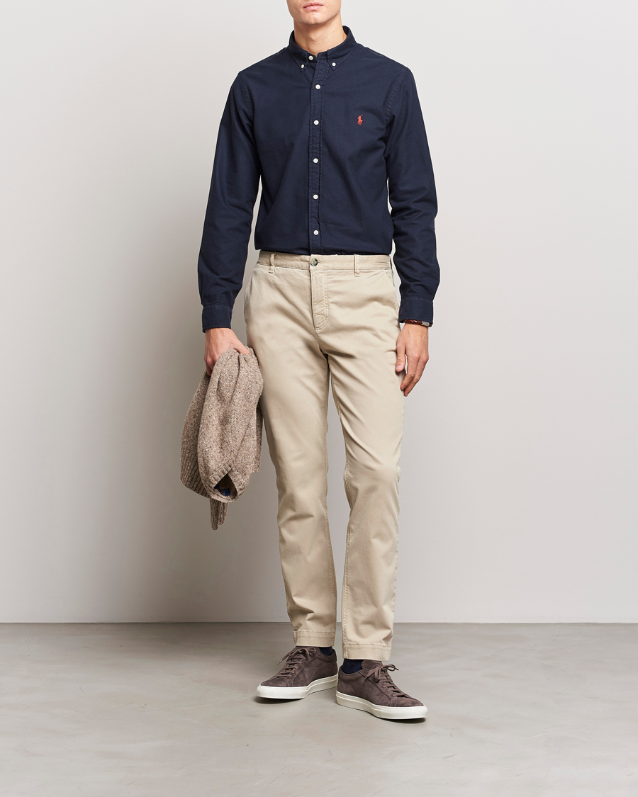 Herren | Polo Ralph Lauren | Polo Ralph Lauren | Slim Fit Garment Dyed Oxford Shirt Navy