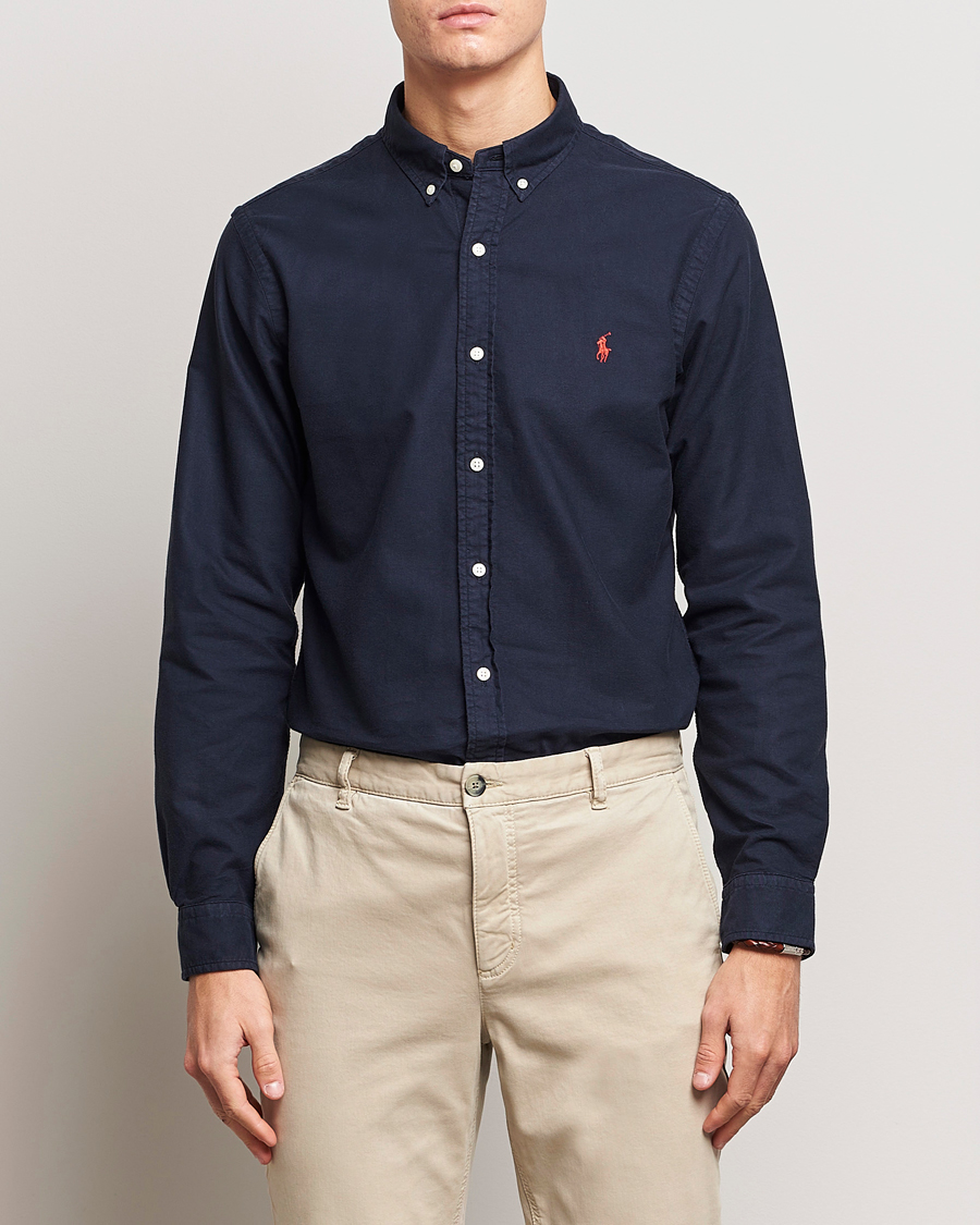 Herren | Polo Ralph Lauren | Polo Ralph Lauren | Slim Fit Garment Dyed Oxford Shirt Navy