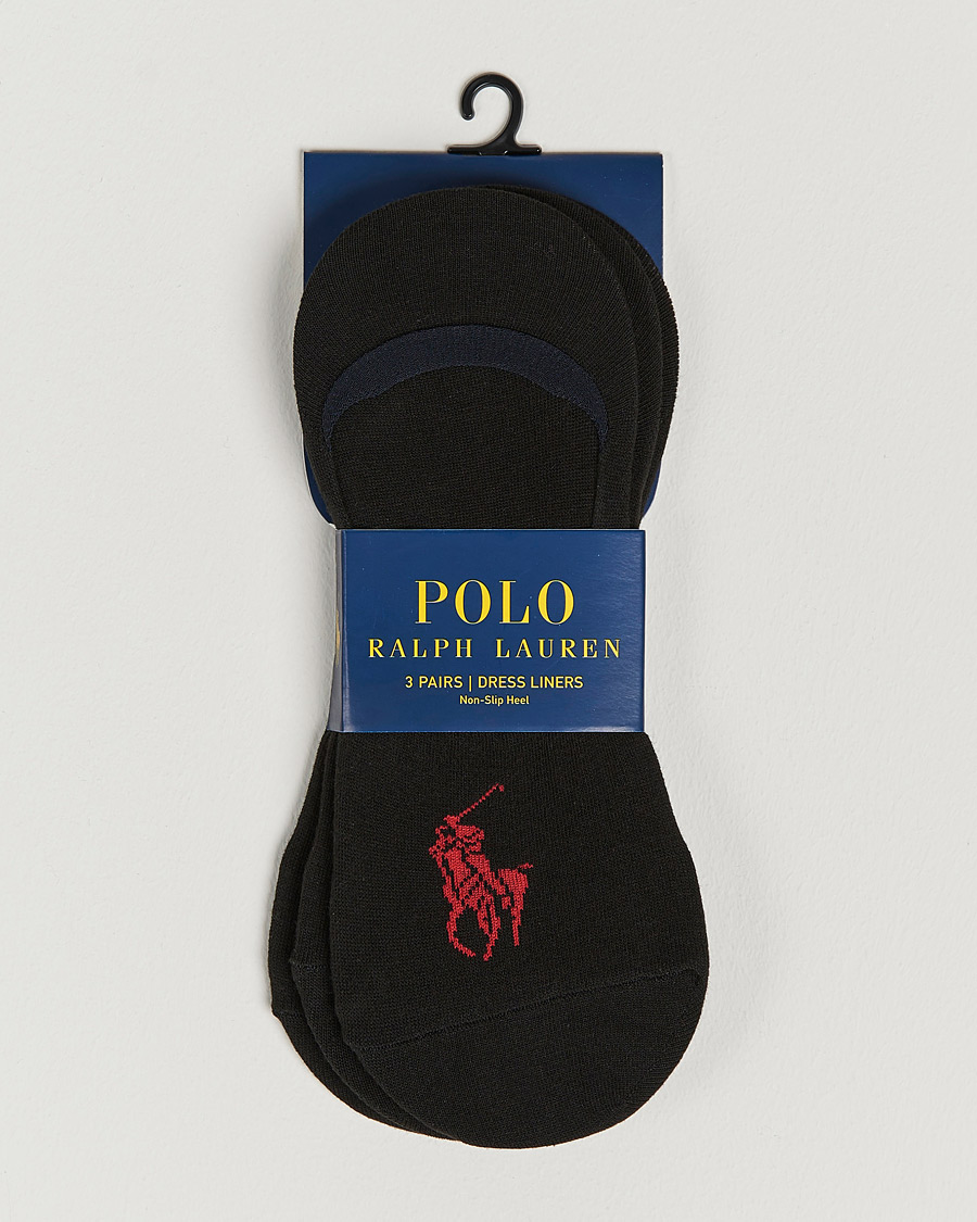 Herren | Unterwäsche | Polo Ralph Lauren | 3-Pack No Show Big Pony Socks Black