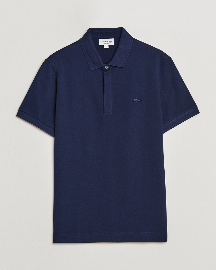 Lacoste Regular Fit Tonal Crocodile Poloshirt Navy Blue bei Care of Carl
