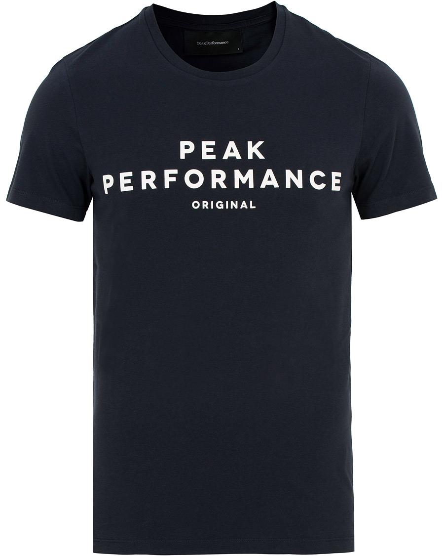 Herren | T-Shirts | Peak Performance | Logo Crew Neck Tee Marine Blue