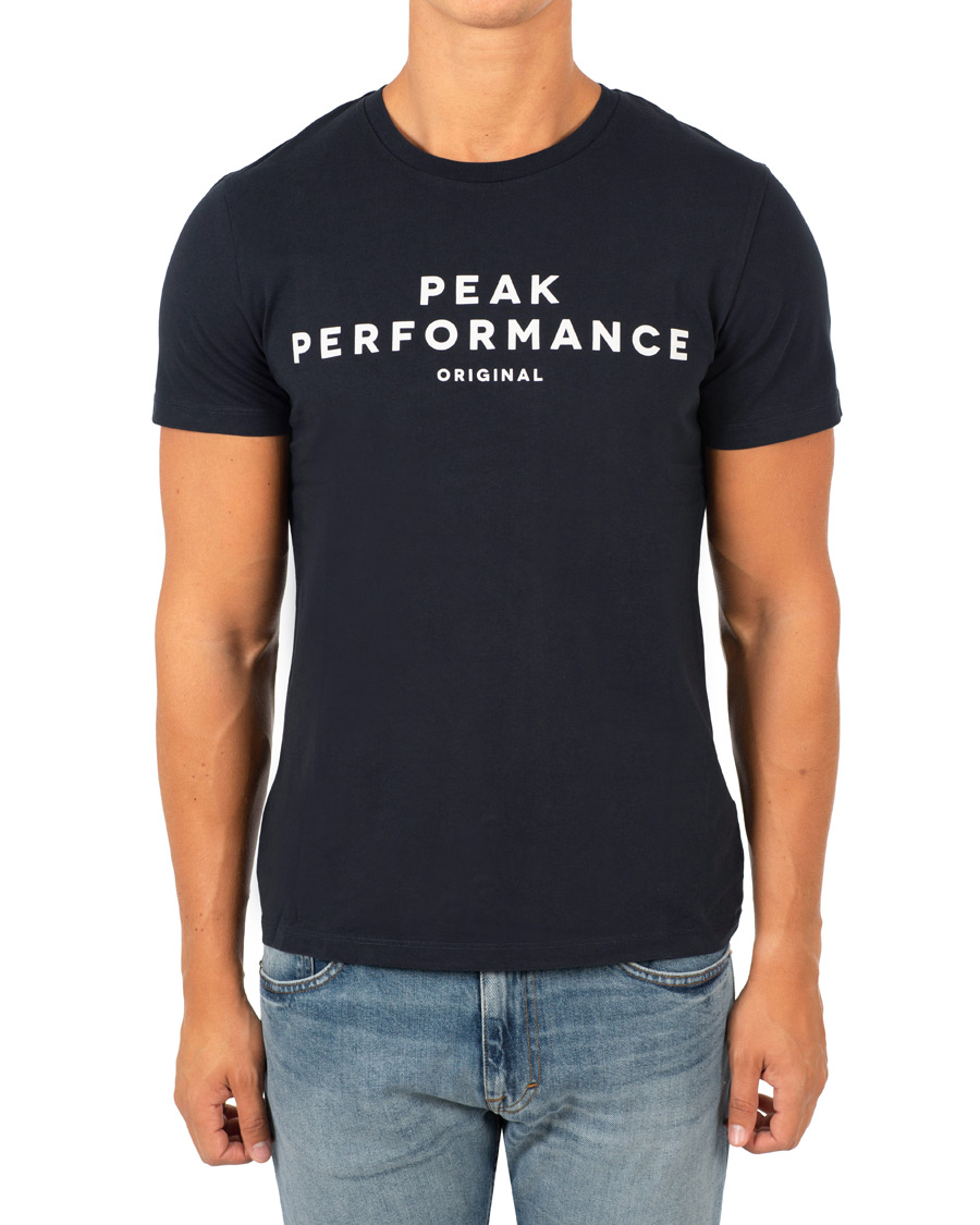 Herren | T-Shirts | Peak Performance | Logo Crew Neck Tee Marine Blue