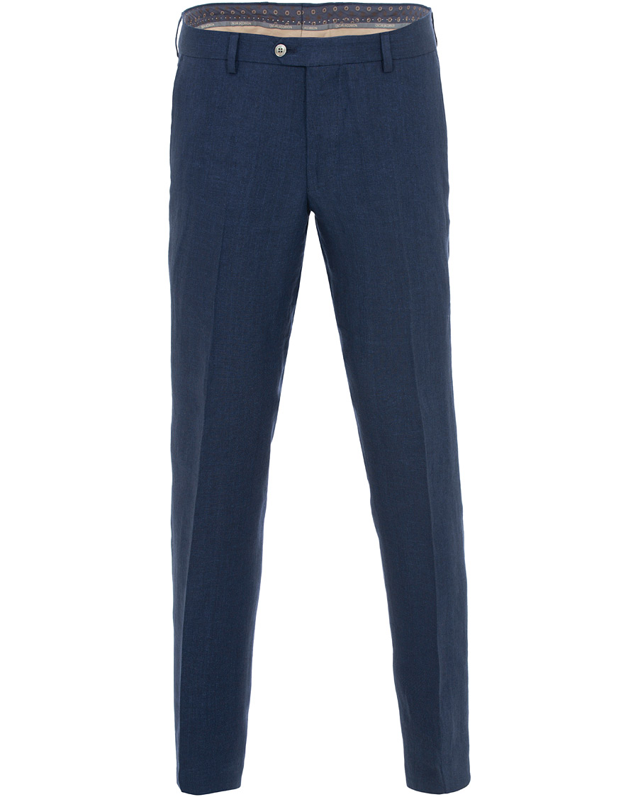 Herren | Hosen | Oscar Jacobson | Diego Linen Trousers Blue