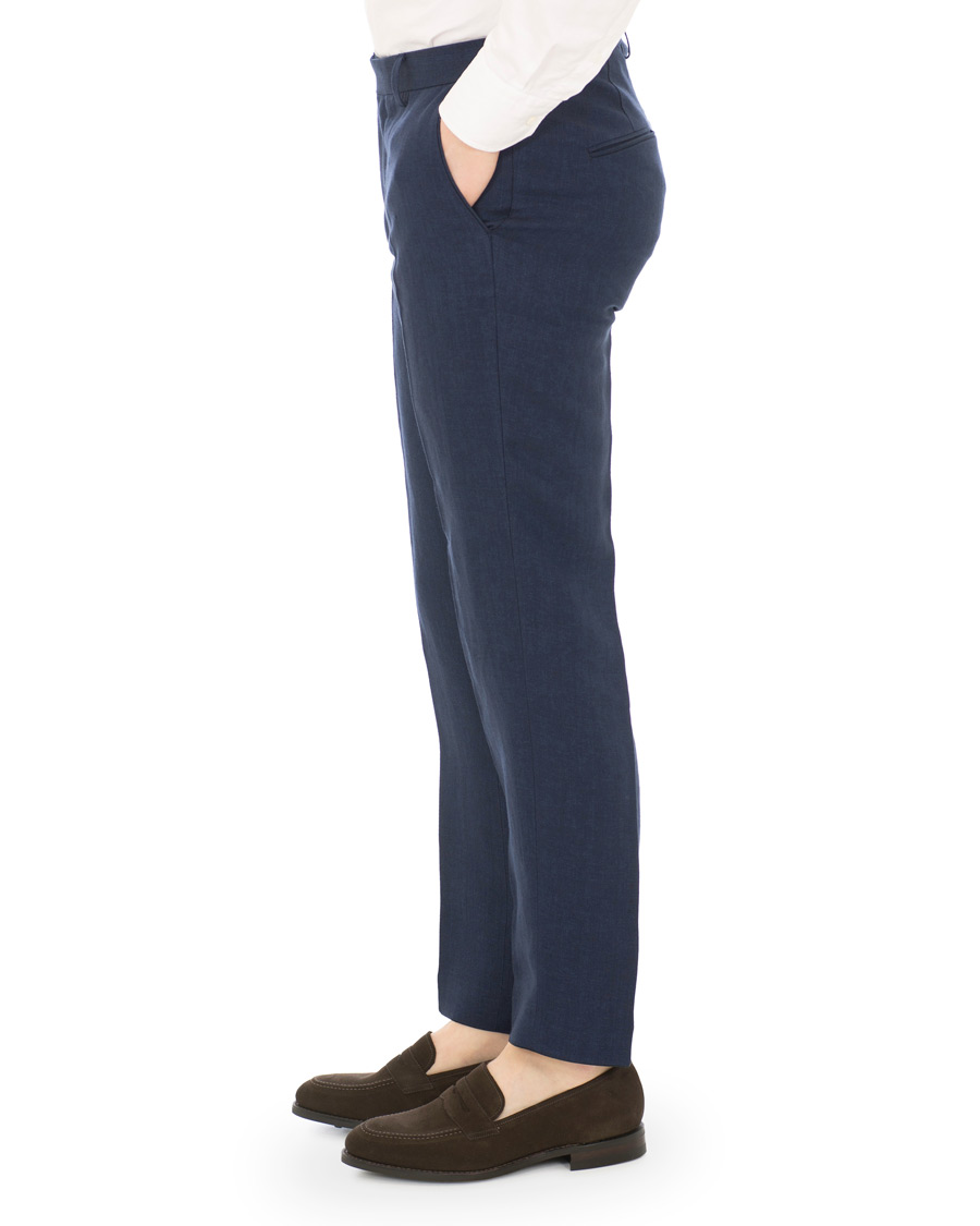 Herren | Hosen | Oscar Jacobson | Diego Linen Trousers Blue