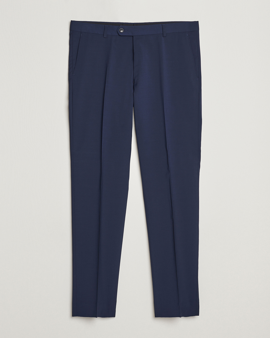 Herren | Hosen | Oscar Jacobson | Denz Wool Stretch Trousers Blue