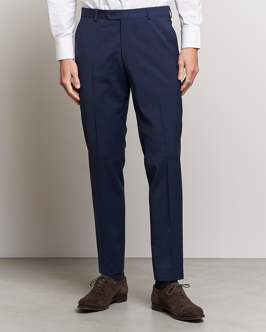 Herren | Anzughosen | Oscar Jacobson | Denz Wool Trousers Navy