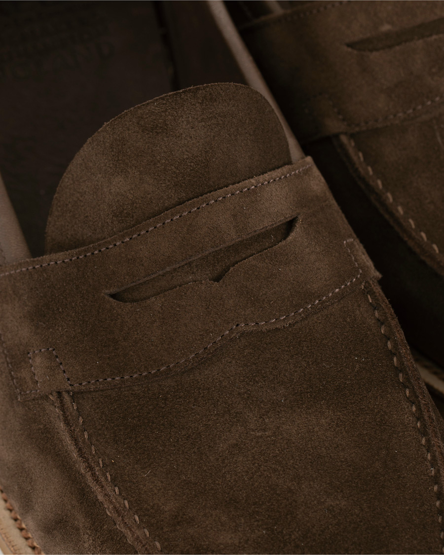 Herren | Edward Green Duke Unlined Penny Loafer Mocha Suede | Edward Green | Duke Unlined Penny Loafer Mocha Suede