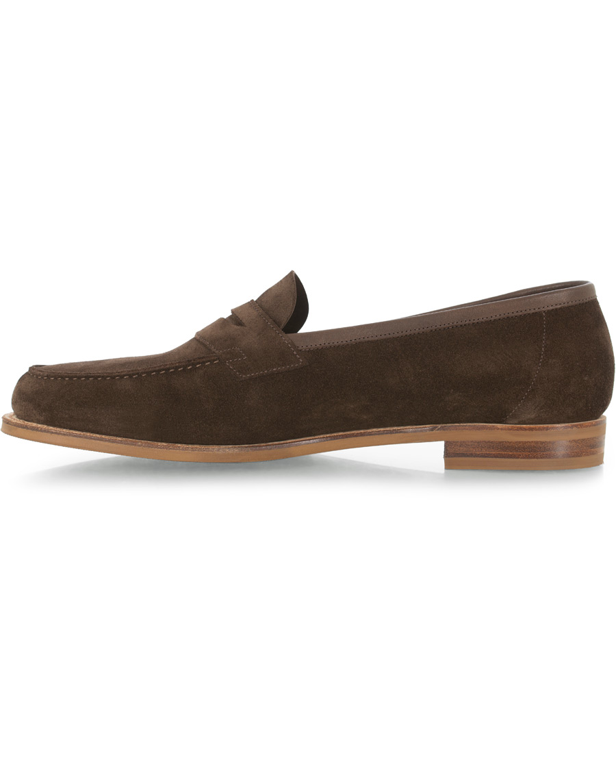 Herren | Edward Green Duke Unlined Penny Loafer Mocha Suede | Edward Green | Duke Unlined Penny Loafer Mocha Suede