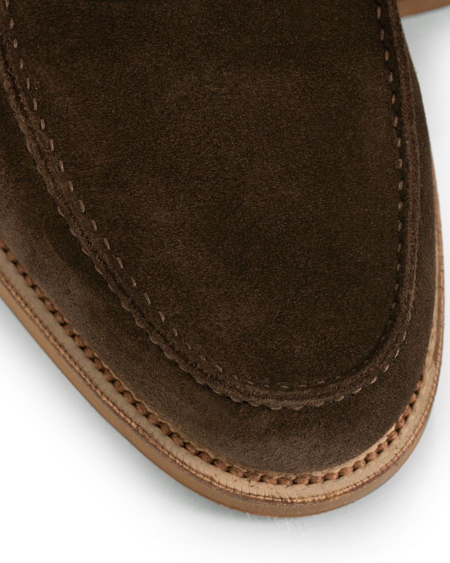 Herren | Edward Green Duke Unlined Penny Loafer Mocha Suede | Edward Green | Duke Unlined Penny Loafer Mocha Suede
