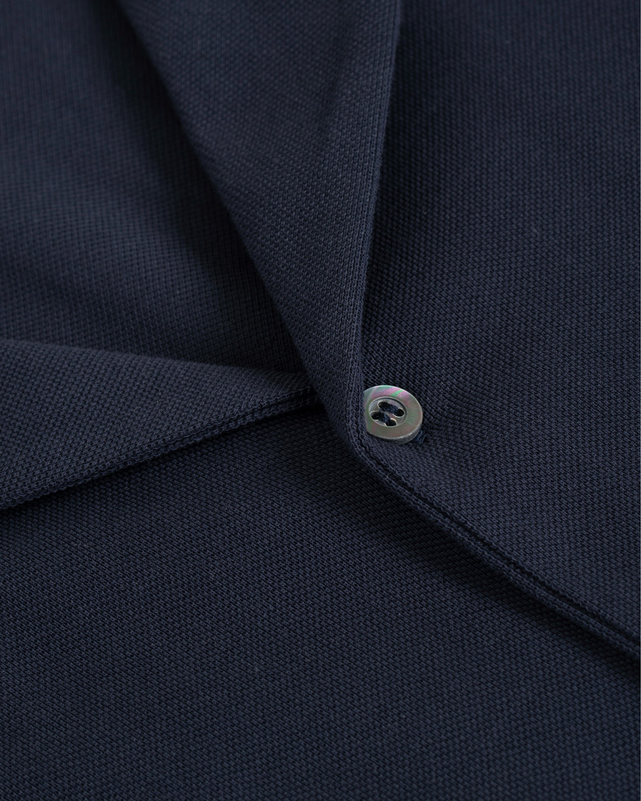 Herren | Hemden | Sunspel | Short Sleeve Pique Shirt Navy