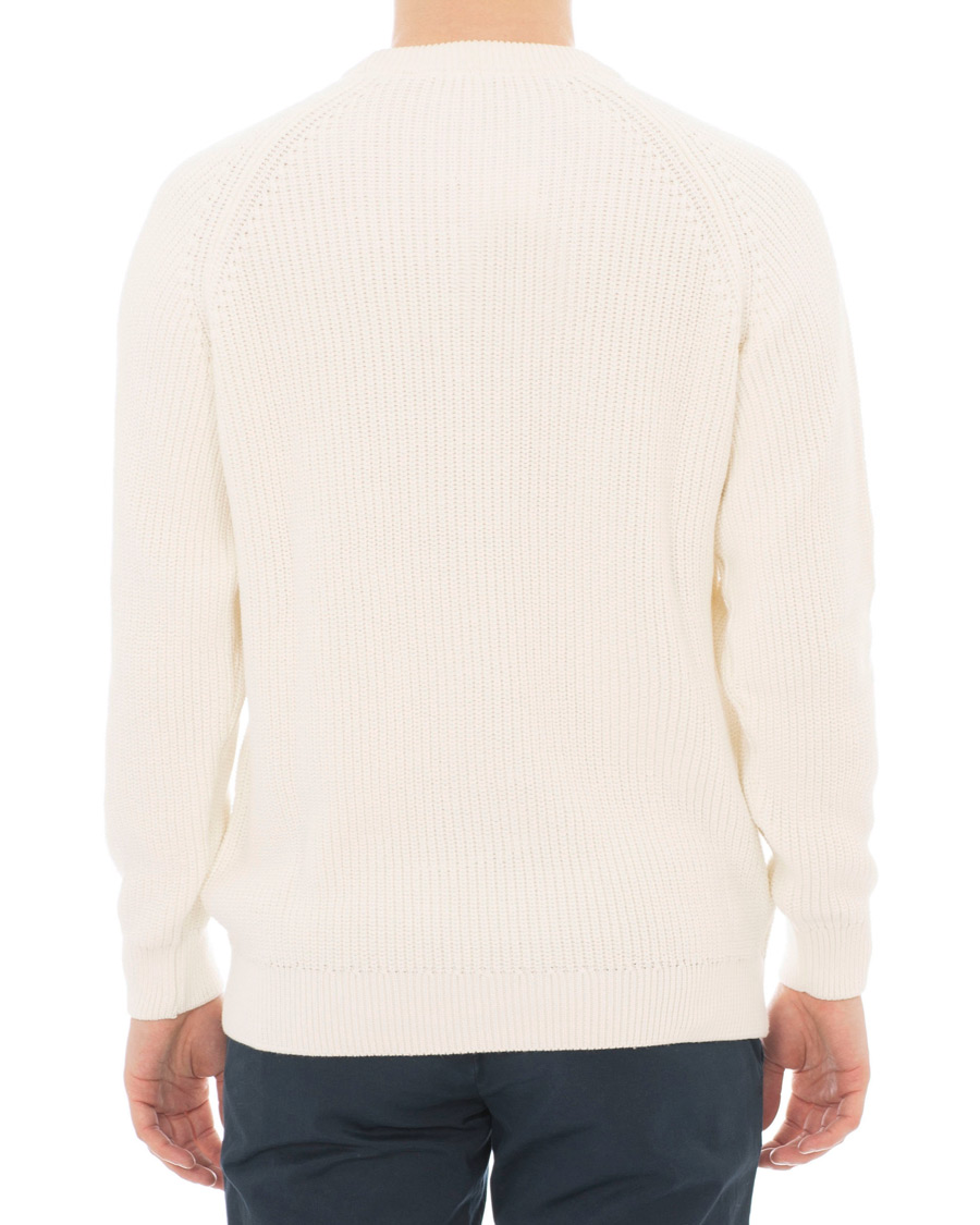 Herren | Pullover | Sunspel | Long Sleeve Rib Crew Neck Sweater Off White