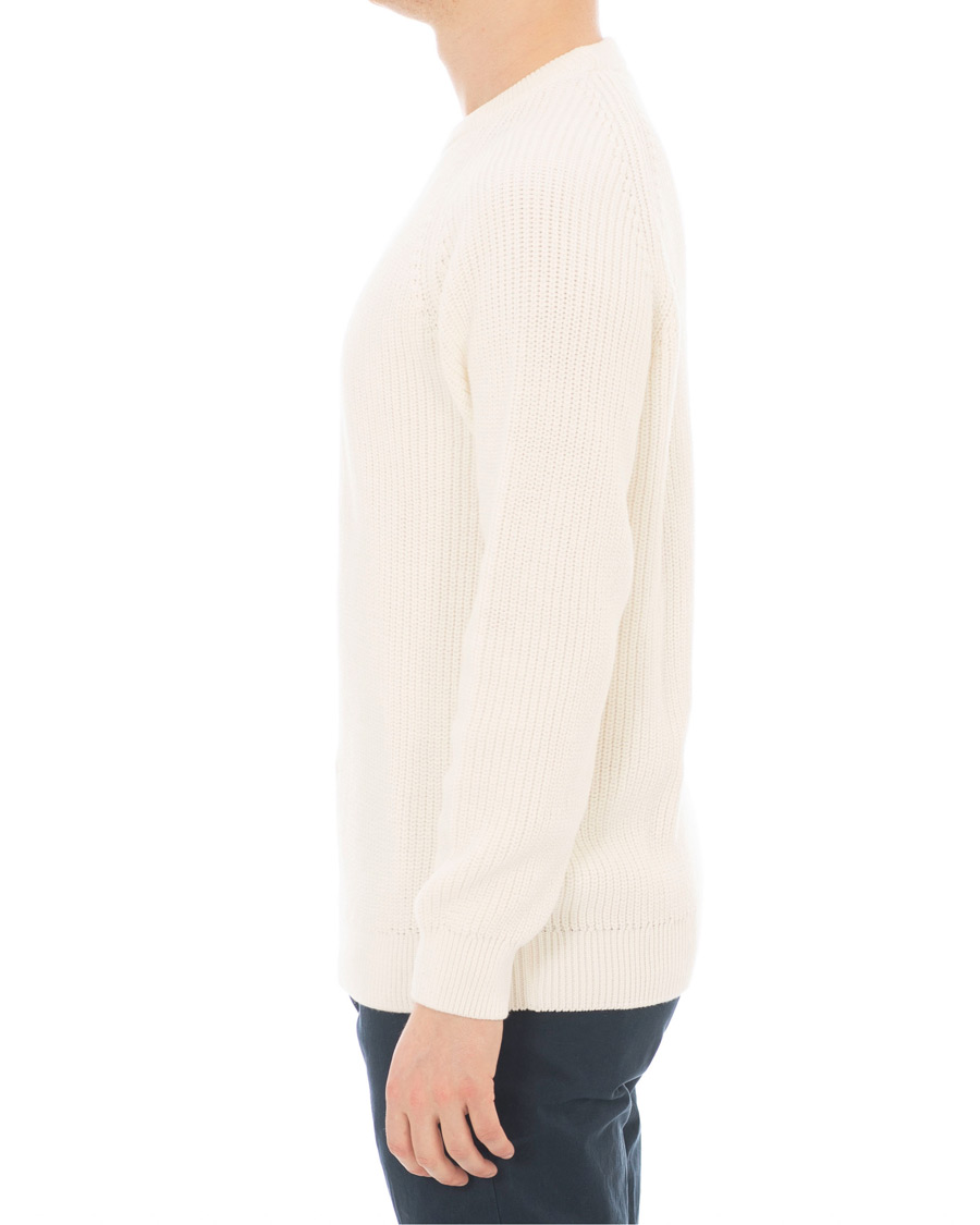 Herren | Pullover | Sunspel | Long Sleeve Rib Crew Neck Sweater Off White