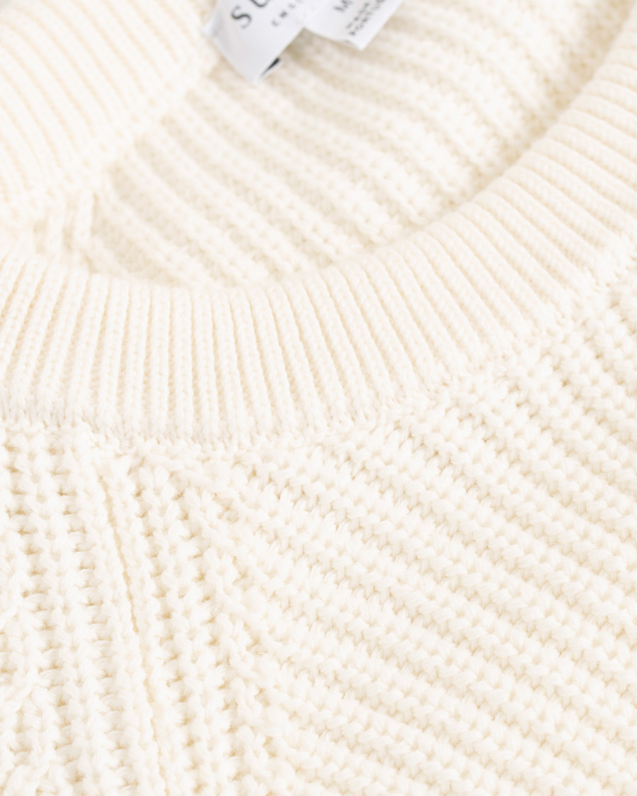 Herren | Pullover | Sunspel | Long Sleeve Rib Crew Neck Sweater Off White