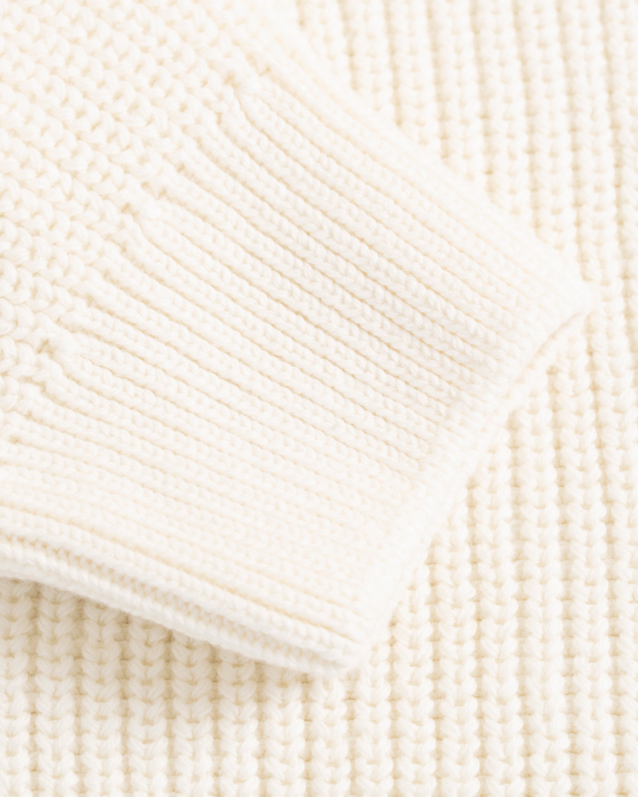 Herren | Pullover | Sunspel | Long Sleeve Rib Crew Neck Sweater Off White