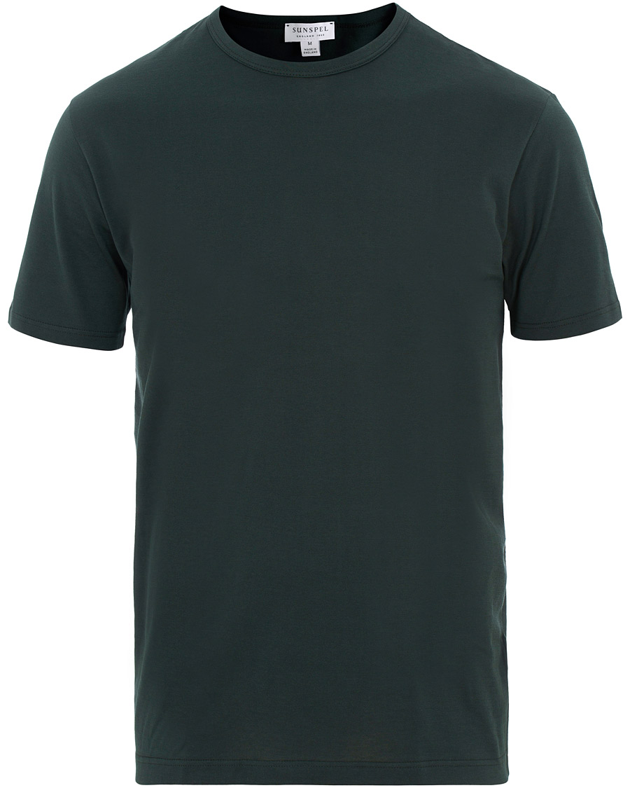 Herren | T-Shirts | Sunspel | Classic Crew Neck Tee Botiglia Green