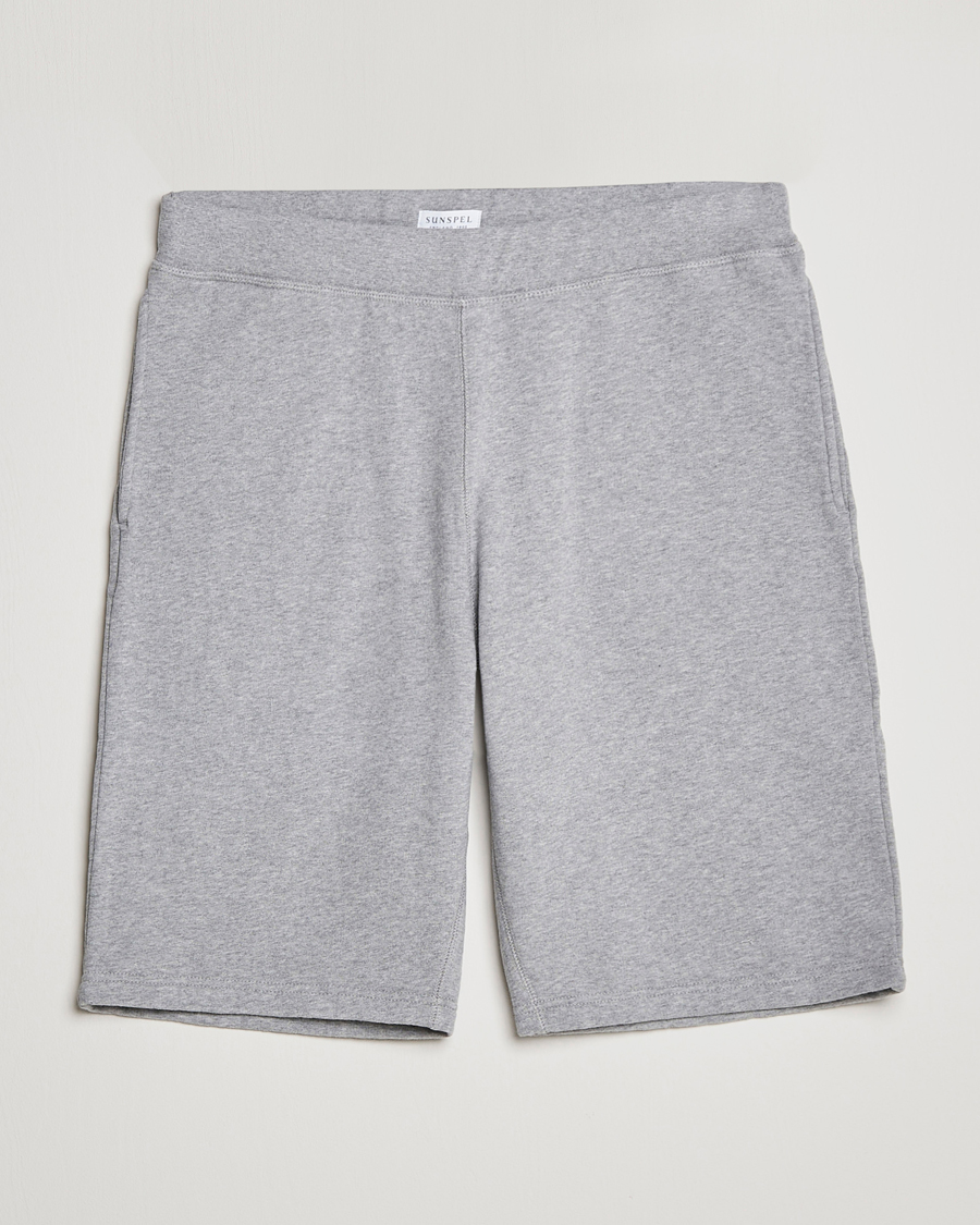 Herren | Shorts | Sunspel | Loopback Shorts Grey Melange