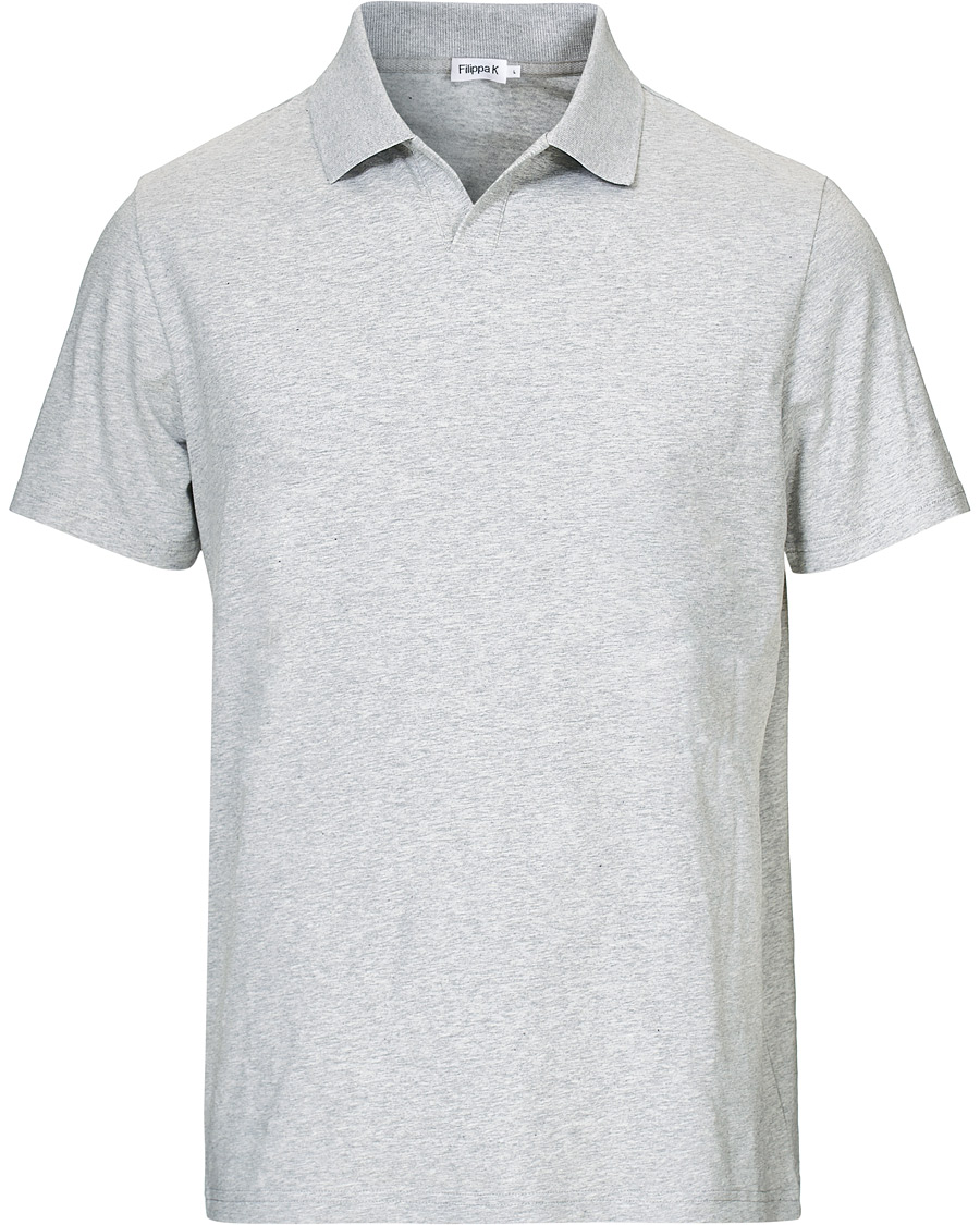 Herren | Poloshirts | Filippa K | Soft Lycra Polo T-Shirt Light Grey Melange