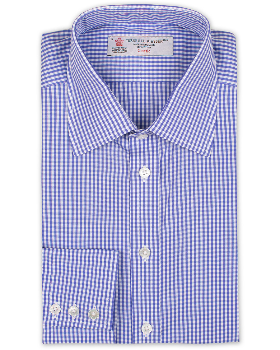 Herren | Hemden | Turnbull & Asser | Regular Fit Check Poplin Shirt Blue/White