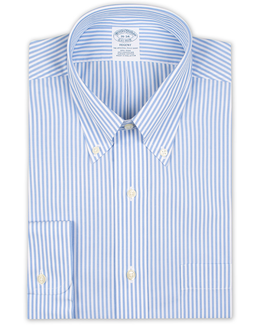 Herren | Hemden | Brooks Brothers | Regent Fit Non Iron Bengal Shirt Light Blue