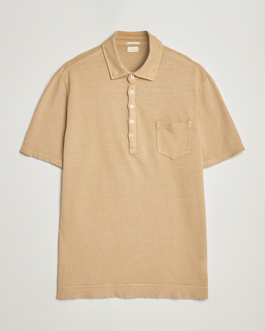 Herren | Poloshirts | Massimo Alba | Wembley Linen Polo Sand