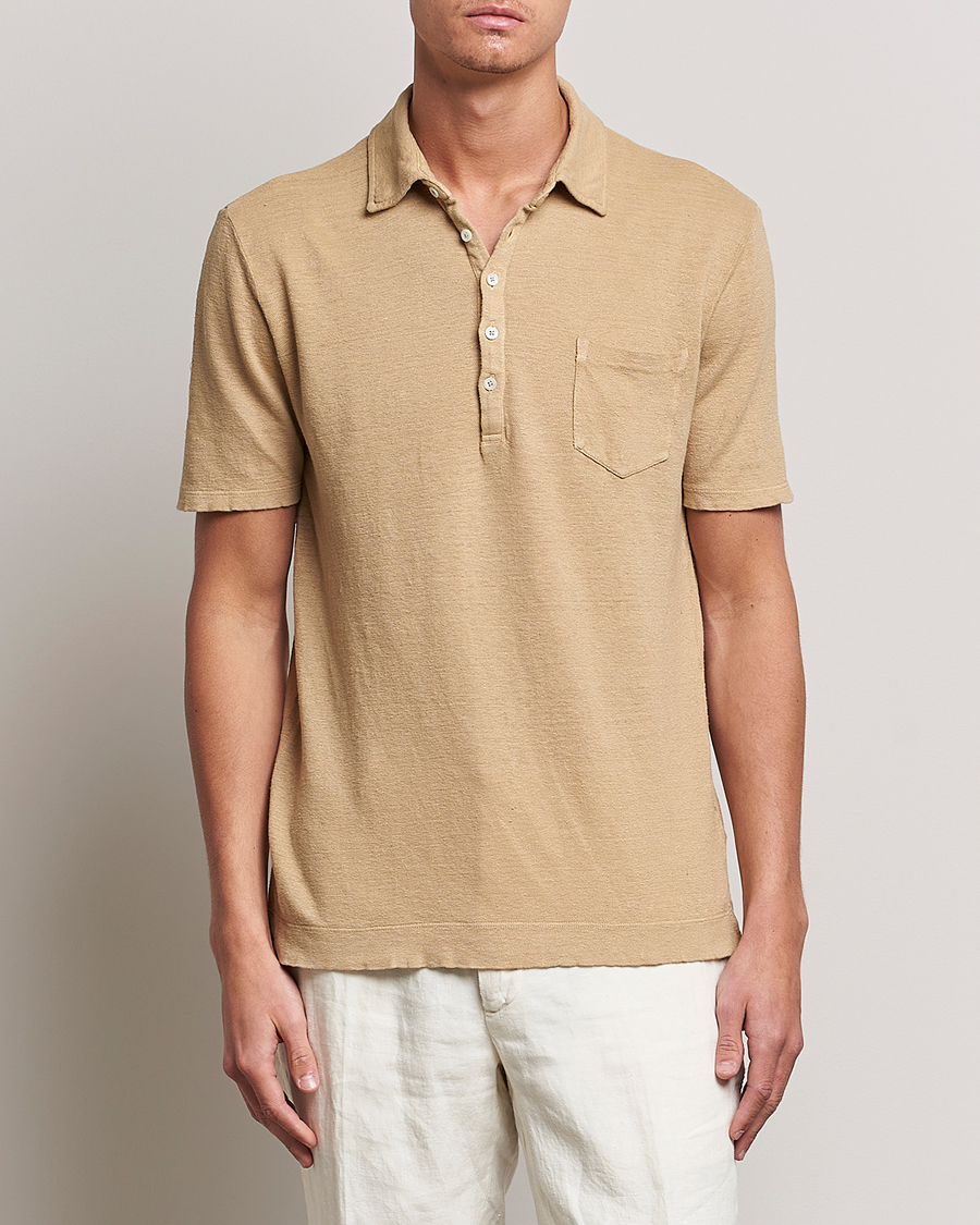 Herren |  | Massimo Alba | Wembley Linen Polo Sand