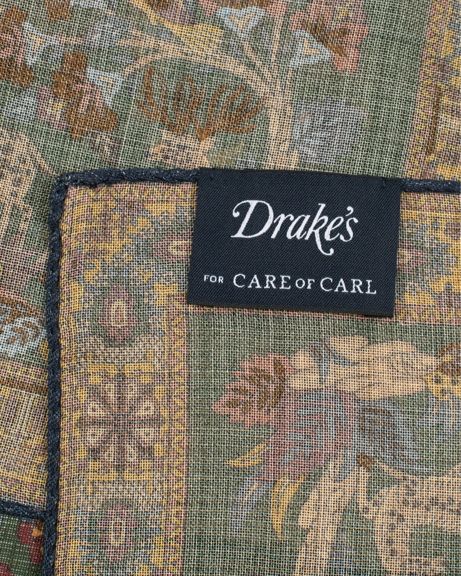 Herren | Drake's MTO Pocket Square Green | Drake's | MTO Pocket Square Green