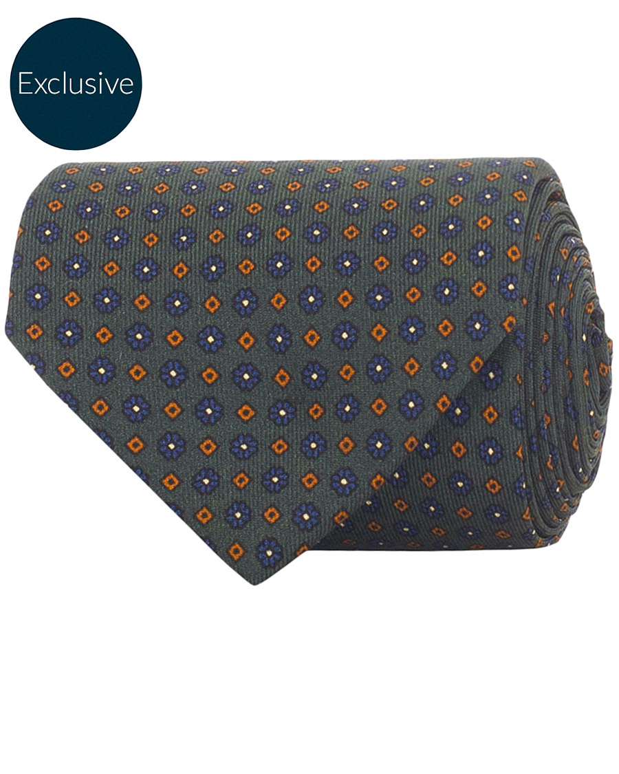 Herren | Drake's MTO Silk 8 cm Tie Green | Drake's | MTO Silk 8 cm Tie Green