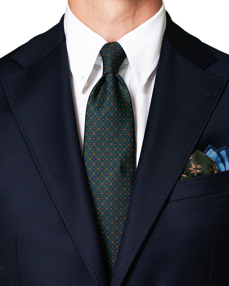 Herren | Drake's MTO Silk 8 cm Tie Green | Drake's | MTO Silk 8 cm Tie Green