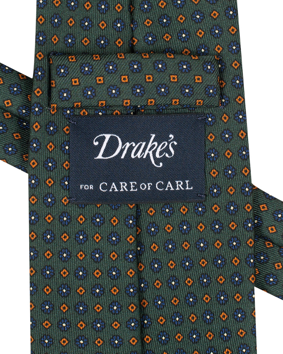 Herren | Drake's MTO Silk 8 cm Tie Green | Drake's | MTO Silk 8 cm Tie Green