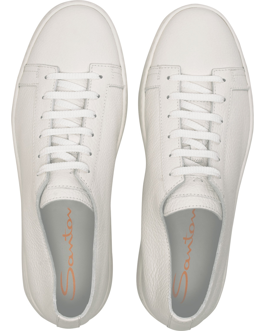 Herren | Santoni Cleanic Sneaker White Calf | Santoni | Cleanic Sneaker White Calf