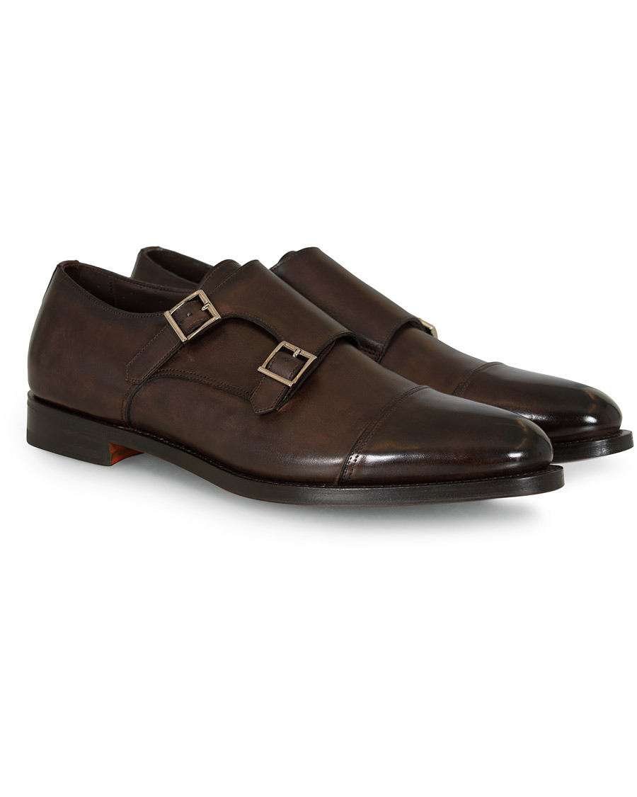 Herren | Santoni Wilson Double Monk Dark Brown Calf | Santoni | Wilson Double Monk Dark Brown Calf
