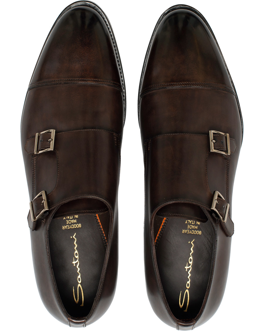 Herren | Santoni Wilson Double Monk Dark Brown Calf | Santoni | Wilson Double Monk Dark Brown Calf