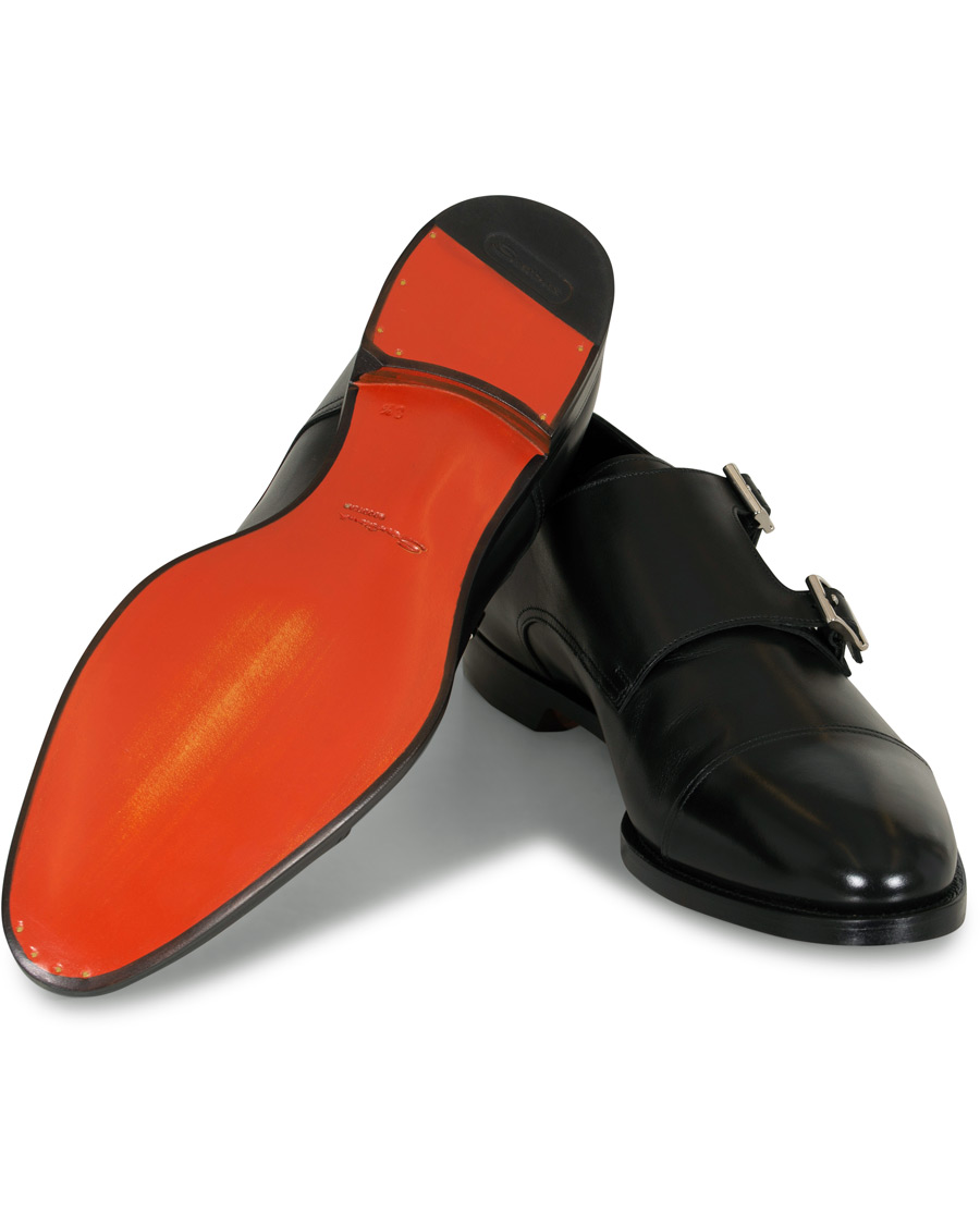 Herren | Santoni Wilson Double Monk Black Calf | Santoni | Wilson Double Monk Black Calf