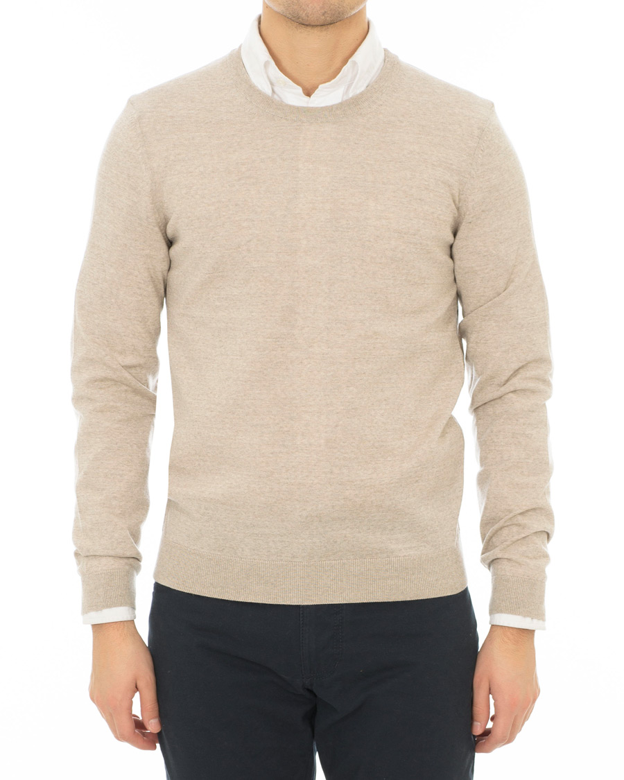 Herren | Pullover | BOSS BLACK | BOSS Leno Merino Wool Crew Neck Pullover Beige