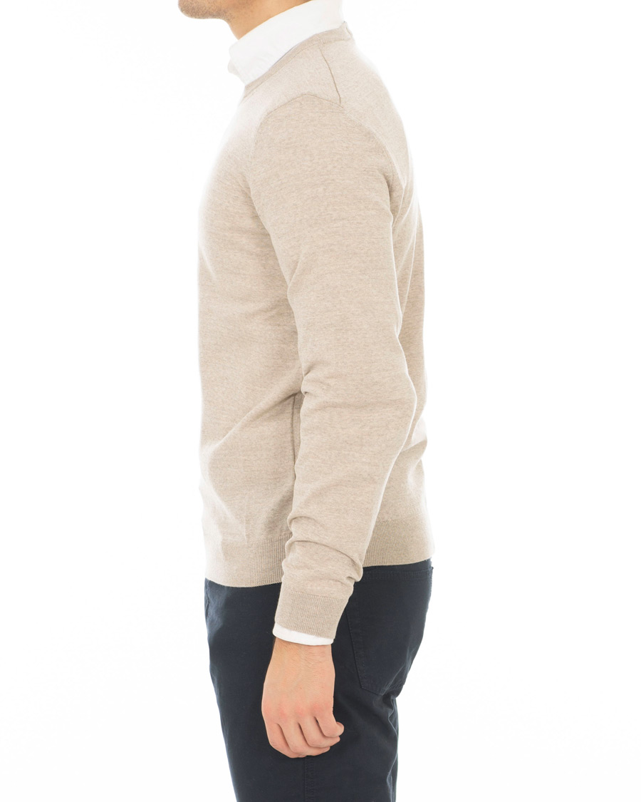 Herren | Pullover | BOSS BLACK | BOSS Leno Merino Wool Crew Neck Pullover Beige