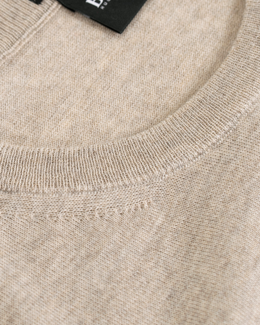 Herren | Pullover | BOSS BLACK | BOSS Leno Merino Wool Crew Neck Pullover Beige