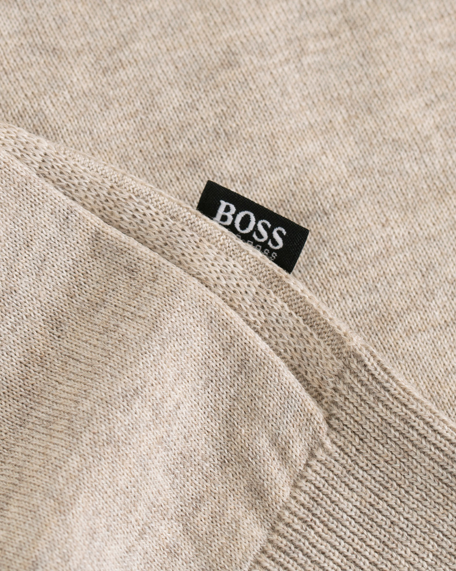 Herren | Pullover | BOSS BLACK | BOSS Leno Merino Wool Crew Neck Pullover Beige