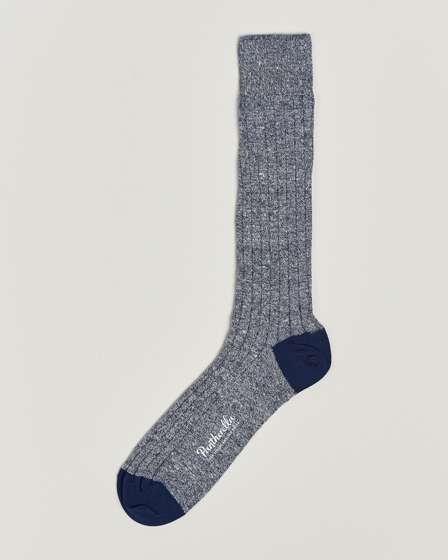 Herren | Unterwäsche | Pantherella | Hamada Linen/Cotton/Nylon Sock Indigo