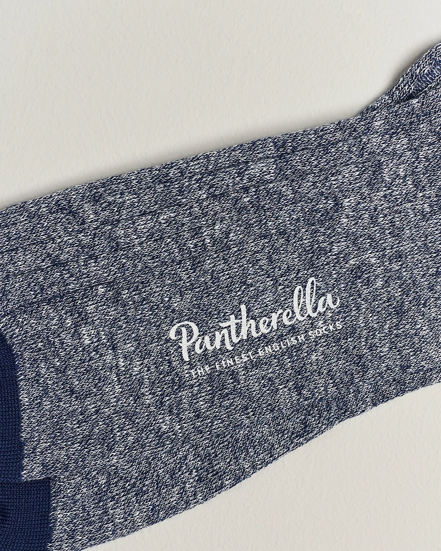 Herren | Unterwäsche | Pantherella | Hamada Linen/Cotton/Nylon Sock Indigo