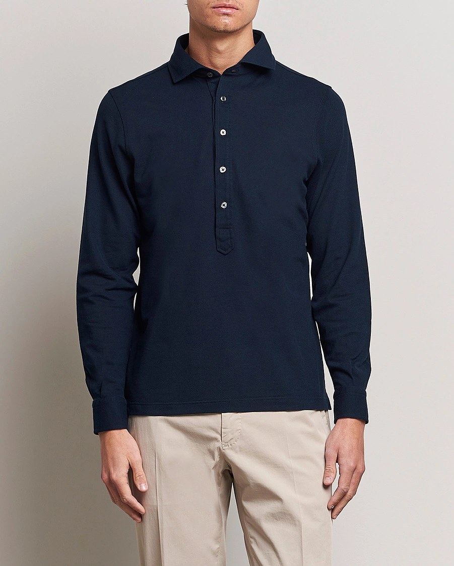 Men |  | Gran Sasso | Popover Shirt Navy