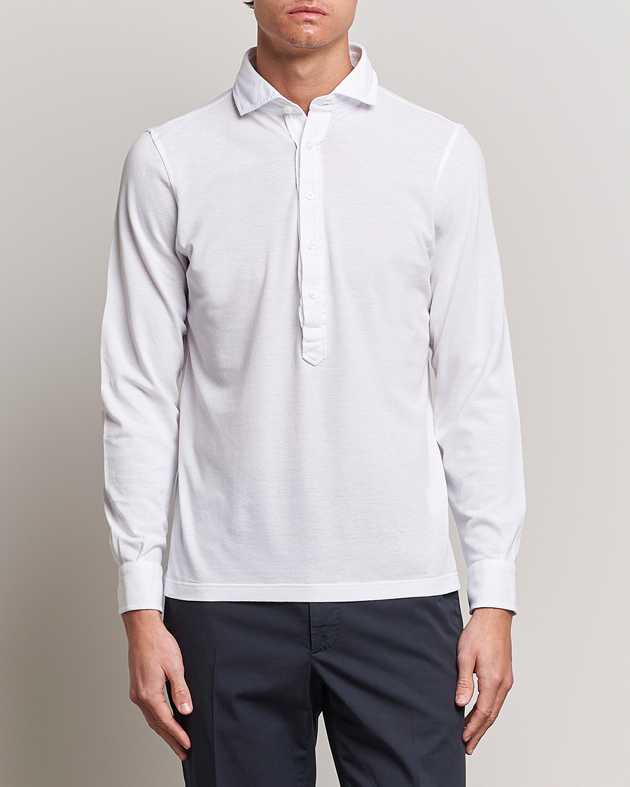 Herren |  | Gran Sasso | Popover Shirt White