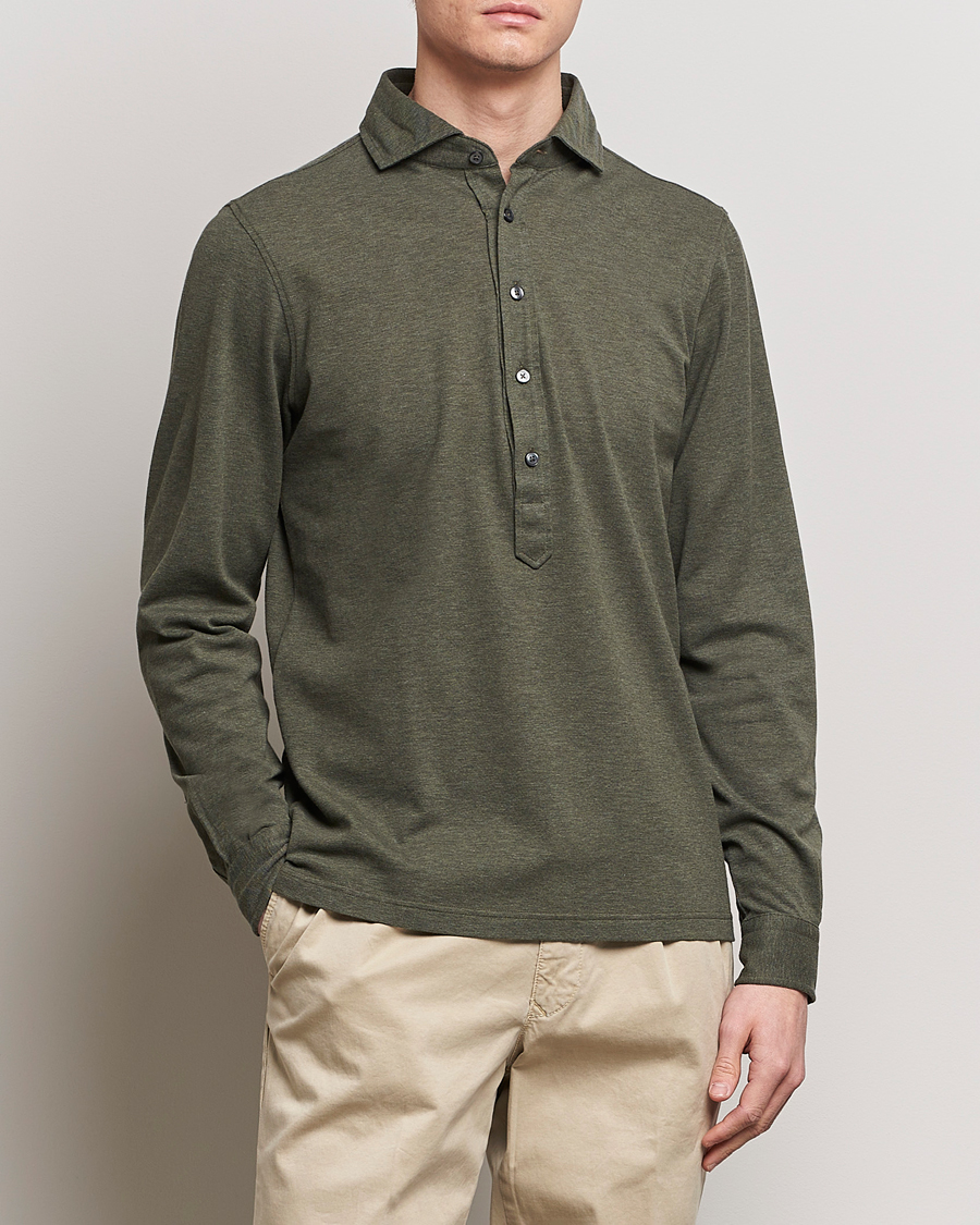 Herren | Italian Department | Gran Sasso | Popover Shirt Olive