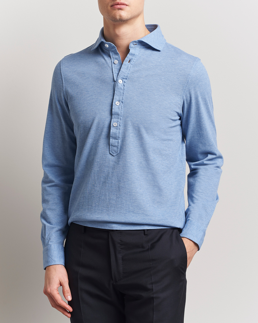 Herren | Hemden | Gran Sasso | Popover Shirt Light Blue