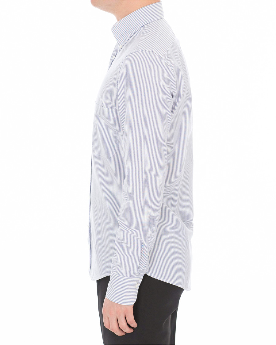 Herren | Hemden | Stenströms | Slimline Striped Oxford Shirt Blue/White