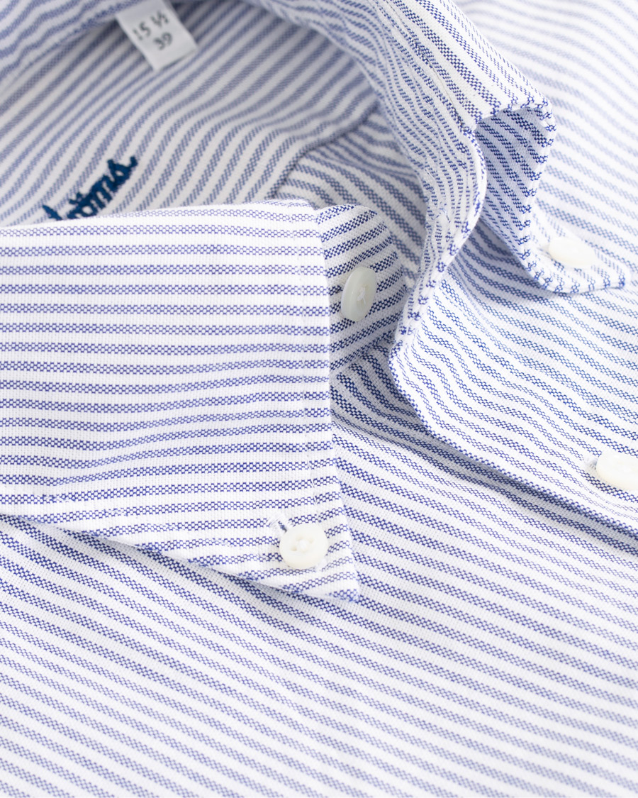 Herren | Hemden | Stenströms | Slimline Striped Oxford Shirt Blue/White